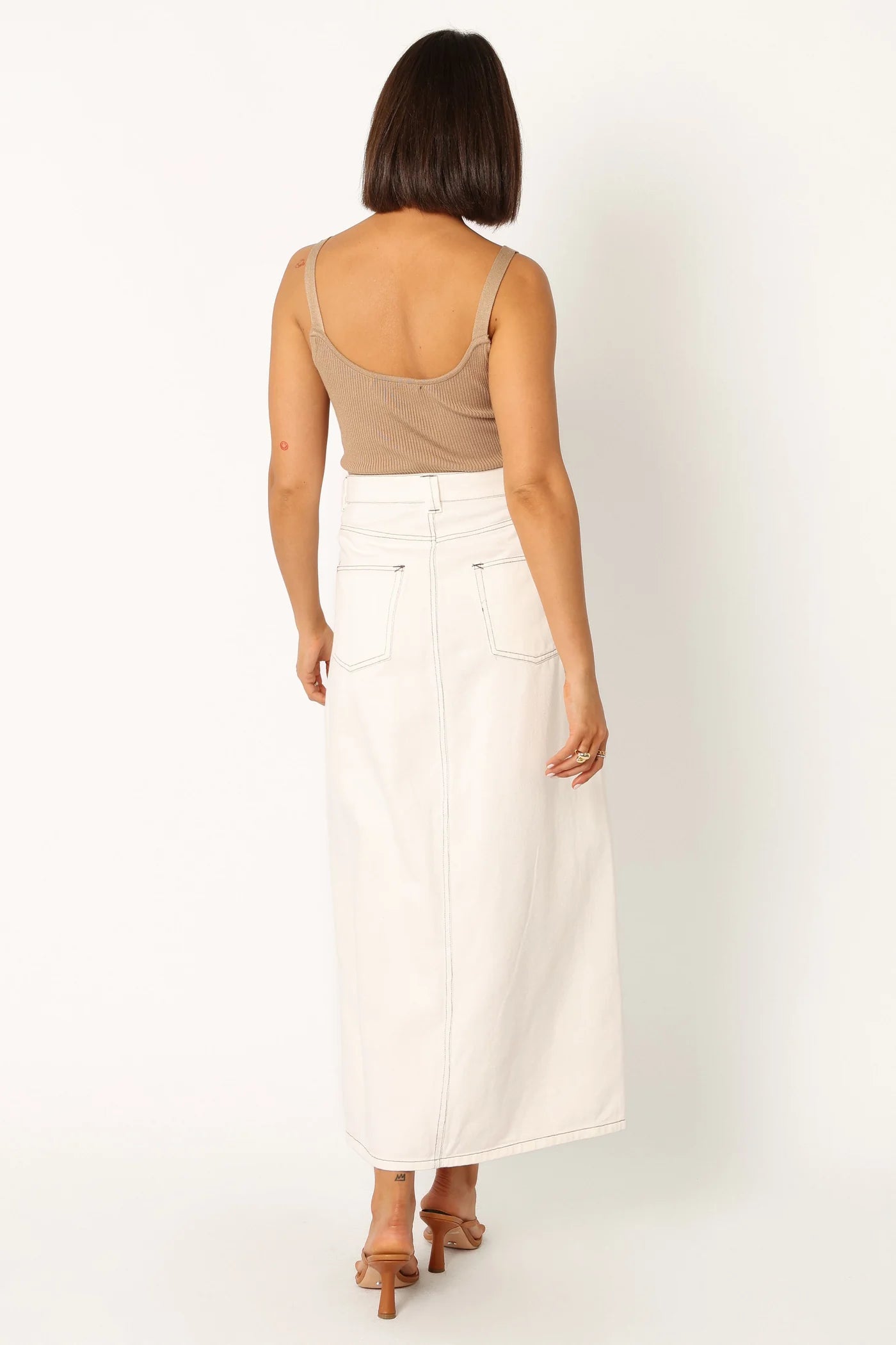 Off-White Denim Side-Slit Maxi Skirt