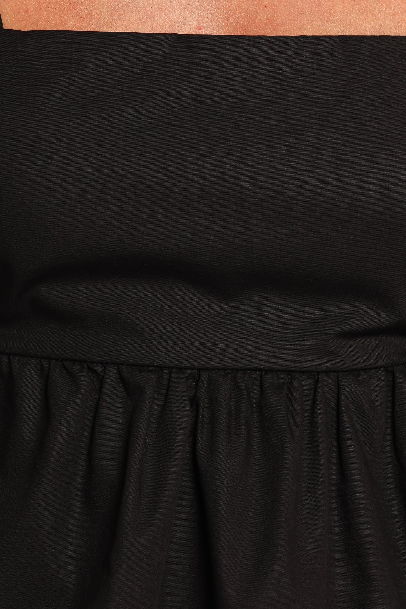 Black Square Neck Wide-Strap Peplum Tank Top