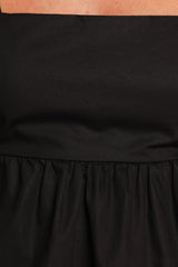 Black Square Neck Wide-Strap Peplum Tank Top